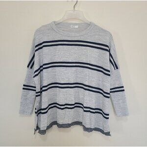 Mer Sea Catalina Traveler Crewneck Sweater Women's P Gray Striped